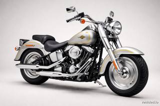 Harley-Davidson Fat Boy in Fine Silver Metallic with yellow trim
